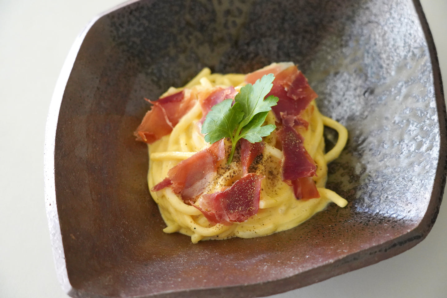 【卵乳小麦不使用】【パスタソース・豆乳クリーム】生ハムのカルボナーラ