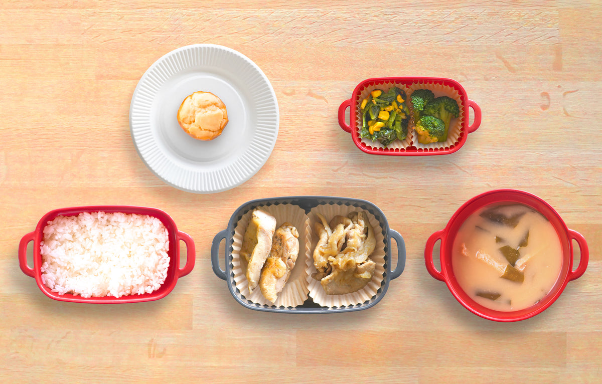 【お弁当型】豚の生姜焼き×鶏のローストセット