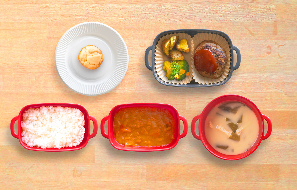 【7品】【お弁当型】甘口カレー×ハンバーグデミグラスソース
